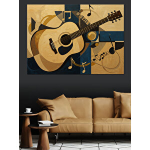Nostaljik Gitar Notaları Dekoratif Kanvas - Mdf Ahşap Tablo 35x50 cm