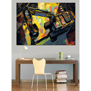Endüstriyel Vinç Parlak Renk Dekoratif Kanvas - Mdf Ahşap Tablo 35x50 cm