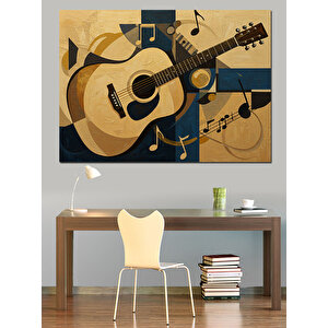Nostaljik Gitar Notaları Dekoratif Kanvas - Mdf Ahşap Tablo 25x35 cm
