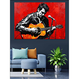 Gitar Çalan Adam Dekoratif Kanvas - Mdf Ahşap Tablo 35x50 cm