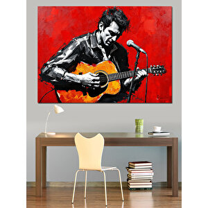 Gitar Çalan Adam Dekoratif Kanvas - Mdf Ahşap Tablo 35x50 cm