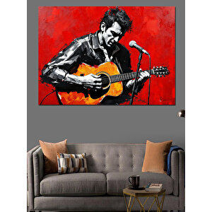 Gitar Çalan Adam Dekoratif Kanvas - Mdf Ahşap Tablo 100x140 cm