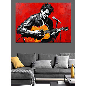 Gitar Çalan Adam Dekoratif Kanvas - Mdf Ahşap Tablo