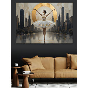 Şehirde Bale Dansçısı Dekoratif Kanvas - Mdf Ahşap Tablo 100x140 cm