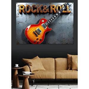 Rock & Roll Gitarı Dekoratif Kanvas - Mdf Ahşap Tablo