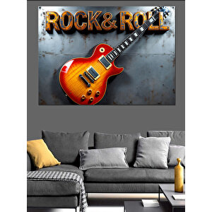 Rock & Roll Gitarı Dekoratif Kanvas - Mdf Ahşap Tablo