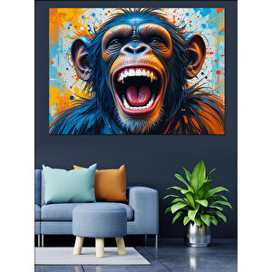 Bağıran Maymun Renk Patlaması Dekoratif Kanvas - Mdf Ahşap Tablo