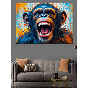 Bağıran Maymun Renk Patlaması Dekoratif Kanvas - Mdf Ahşap Tablo