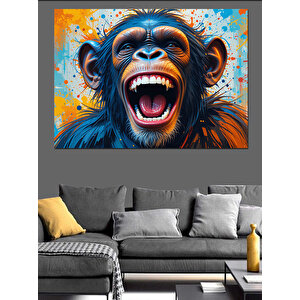 Bağıran Maymun Renk Patlaması Dekoratif Kanvas - Mdf Ahşap Tablo 70x100 cm