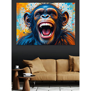 Bağıran Maymun Renk Patlaması Dekoratif Kanvas - Mdf Ahşap Tablo 70x100 cm