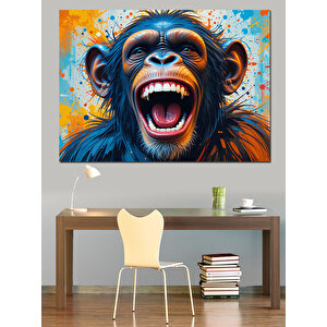 Bağıran Maymun Renk Patlaması Dekoratif Kanvas - Mdf Ahşap Tablo 50x70 cm