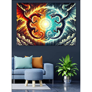 Alevli Döngü Renk Patlaması Dekoratif Kanvas - Mdf Ahşap Tablo