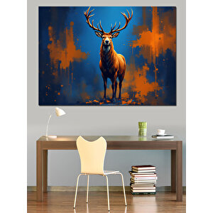Asil Geyik Dekoratif Kanvas - Mdf Ahşap Tablo 100x140 cm