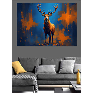 Asil Geyik Dekoratif Kanvas - Mdf Ahşap Tablo 100x140 cm
