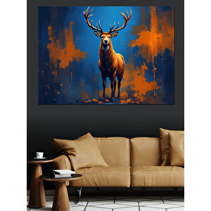 Asil Geyik Dekoratif Kanvas - Mdf Ahşap Tablo 100x140 cm