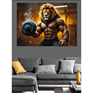 Kaslı Aslan Kral Dekoratif Kanvas - Mdf Ahşap Tablo 35x50 cm