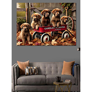 Yavru Köpek Macerası Dekoratif Kanvas - Mdf Ahşap Tablo 35x50 cm