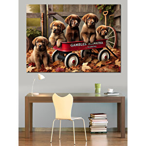 Yavru Köpek Macerası Dekoratif Kanvas - Mdf Ahşap Tablo 25x35 cm
