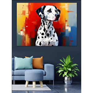 Soyut Dalmaçyalı Köpek Dekoratif Kanvas - Mdf Ahşap Tablo 50x70 cm