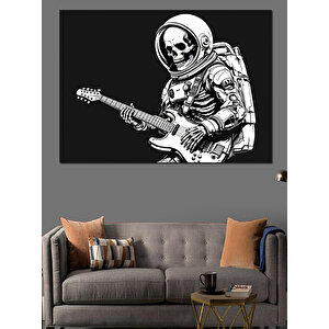 Gitar Çalan Uzaylı Astronot Dekoratif Kanvas - Mdf Ahşap Tablo