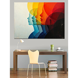 Renk Geçişli Silüetler Dekoratif Kanvas - Mdf Ahşap Tablo 70x100 cm
