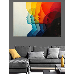 Renk Geçişli Silüetler Dekoratif Kanvas - Mdf Ahşap Tablo 70x100 cm