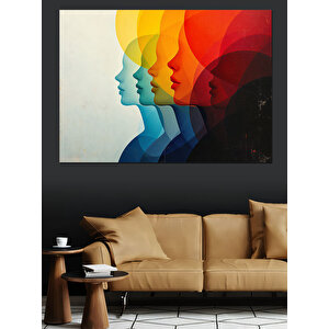 Renk Geçişli Silüetler Dekoratif Kanvas - Mdf Ahşap Tablo 70x100 cm
