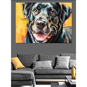 Neşeli Köpek Portresi Dekoratif Kanvas - Mdf Ahşap Tablo