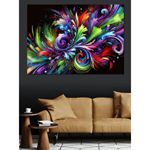 Soyut Renk Fırtınası Dekoratif Kanvas - Mdf Ahşap Tablo 35x50 cm