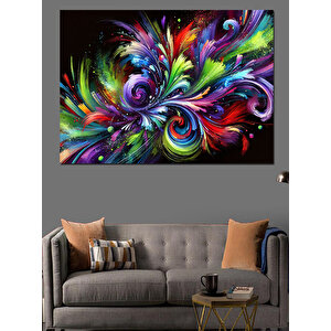 Soyut Renk Fırtınası Dekoratif Kanvas - Mdf Ahşap Tablo 35x50 cm