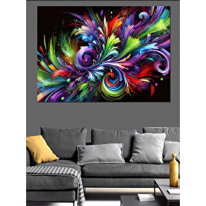 Soyut Renk Fırtınası Dekoratif Kanvas - Mdf Ahşap Tablo