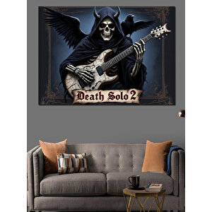 Ölüm Ve Elektro Gitar Dekoratif Kanvas - Mdf Ahşap Tablo