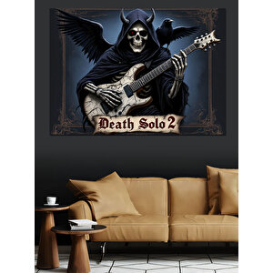 Ölüm Ve Elektro Gitar Dekoratif Kanvas - Mdf Ahşap Tablo 70x100 cm