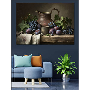 Klasik Natürmort Meyve Resmi Dekoratif Kanvas - Mdf Ahşap Tablo 25x35 cm