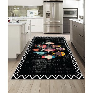 Shine M(256) Dijital Baskılı Saçaksız Mutfak Koridor Yolluk Salon Yatak Odası Halısı 80x350 cm