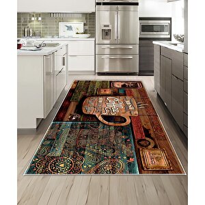 Shine M(245) Dijital Baskılı Saçaksız Mutfak Koridor Yolluk Salon Yatak Odası Halısı 60x450 cm