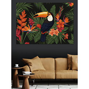 Tropikal Tukan Kuşu Dekoratif Kanvas - Mdf Ahşap Tablo 100x140 cm