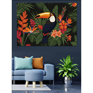Tropikal Tukan Kuşu Dekoratif Kanvas - Mdf Ahşap Tablo 100x140 cm