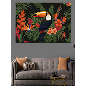 Tropikal Tukan Kuşu Dekoratif Kanvas - Mdf Ahşap Tablo 100x140 cm