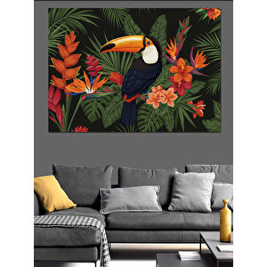 Tropikal Tukan Kuşu Dekoratif Kanvas - Mdf Ahşap Tablo