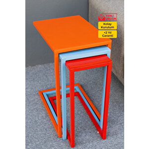 Renki Metal 3'lü C Zigon Sehpa