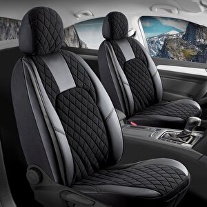 Hyundai Accent Blue Uyumlu Yarı Deri Oto Koltuk Kılıfı Ön Arka Set Chester Model Siyah