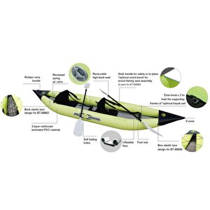 Aqua Marina K1 Advanced Kayak Inflatable Floor Kürekli
