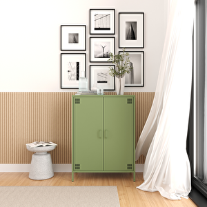 Pera Metal Dolap 2 Kapılı 80,50 X 40 X 109,50 Cm - Ral 6011 Yeşil Ral 6011