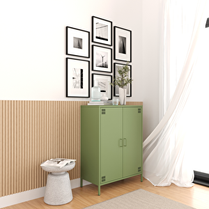 Pera Metal Dolap 2 Kapılı 80,50 X 40 X 109,50 Cm - Ral 6011 Yeşil Ral 6011