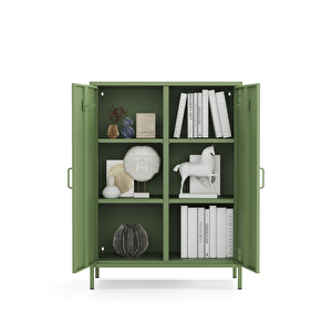 Pera Metal Dolap 2 Kapılı 80,50 X 40 X 109,50 Cm - Ral 6011 Yeşil Ral 6011