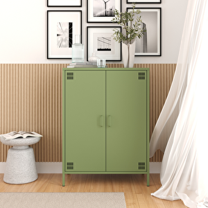Pera Metal Dolap 2 Kapılı 80,50 X 40 X 109,50 Cm - Ral 6011 Yeşil Ral 6011