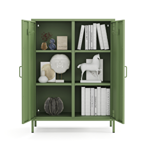 Pera Metal Dolap 2 Kapılı 80,50 X 40 X 109,50 Cm - Ral 6011 Yeşil