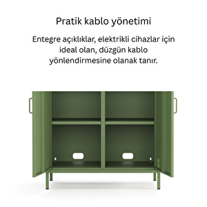 Pera Metal Dolap 2 Kapılı 80,50 X 40 X 109,50 Cm - Ral 6011 Yeşil