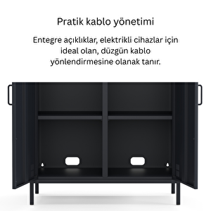 Pera Metal Dolap 2 Kapılı 80,50 X 40 X 109,50 Cm - Ral 7016 Antrasit
